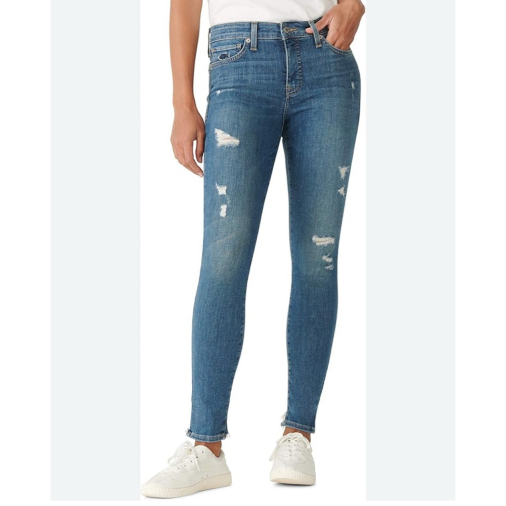 Lucky Brand Ava Super Skinny Jeans Blue Distressed Mid Rise Size 2